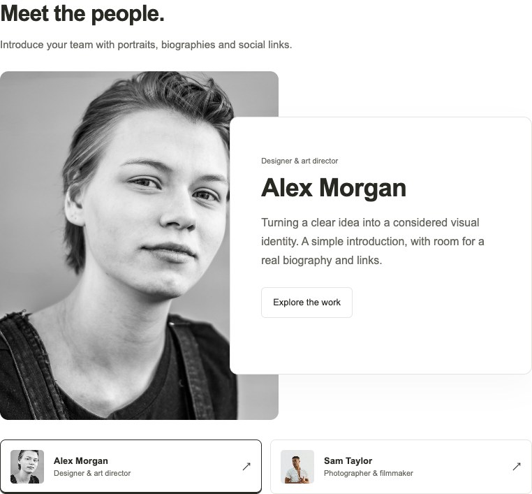 Profile Spotlight widget with illustrative content